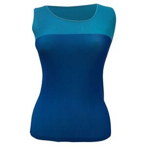 Issey Miyake Pleats Please Tank Top in Blue Polyester